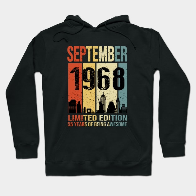 Made In 1963 September 60 Years Of Being Awesome Hoodie by Vintage White Rose Bouquets